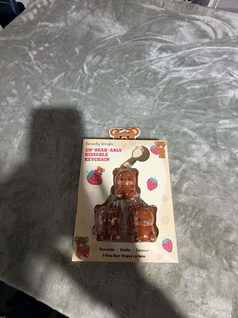 Beauty Treats Un-Bear-Ably Kissable 3-Piece Bear Shaped Keychain Lip Balm Set